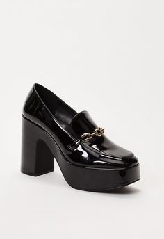 Material: Faux Leather Heel Height: 4.5" Platform Height: 1.5" Closure: Slip On Imported. Faux Leather Heels, Platform Loafers, Shoe Dazzle, Female Fashion, Cute Fits, Pump Shoes, Leather Heels, Loafer Flats, Shoes Flats