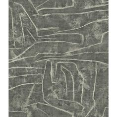 an abstract painting in grey and white with lines on the ground, including one line that is