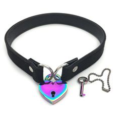 PRICES MAY VARY. ❤️ MATERIAL: Black PU leather & velvet necklace choker collar with colorful heart padlock, sturdy and non-toxic ❤️ SIZE: Length 14'', 16'', 18'' for selection, width 0.78 inches, please measure before you order for your better experience. ❤️ PACKAGE: Including one collar and heart shaped padlock with one key, comes with a black Succuba box ❤️ ORIGINALITY: Unique, exclusive and self-designed styles in our store ❤️ FEATURE: The padlock collar necklace comes with Succuba exquisite Key Heart, Velvet Necklace, Heart Padlocks, Choker Collar Necklace, Heart Lock, Lock And Key, Choker Collar, Colorful Heart, Collar Necklace