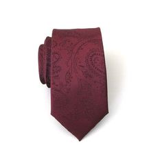 Necktie Burgundy Paisley Skinny Tie by TieObsessed on Etsy, $19.95 Business Suit And Tie Accessories With Paisley Print, Elegant Fitted Burgundy Suit And Tie Accessories, Elegant Burgundy Fitted Suit And Tie Accessories, Fitted Burgundy Ties For Black Tie Events, Semi-formal Fitted Burgundy Suit And Tie Accessories, Classic Burgundy Ties For Formal Occasions, Classic Burgundy Ties For Business, Burgundy Floral Tie, Elegant Burgundy Ties For Semi-formal Occasions