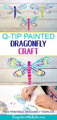 the dragonfly craft is an easy and fun project for kids to do with their own hands