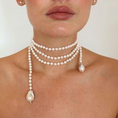 Silver Perle Long Pearl Necklace | FV Jewelry | Wolf & Badger Pearl Necklace Designs Unique, Pearl Necklace Modern, Pearl Necklaces Modern, Long Pearl Necklace, Inner Sanctum, Real Pearl Necklace, Pearl Necklace Designs, Long Pearl Necklaces, Hotel Style