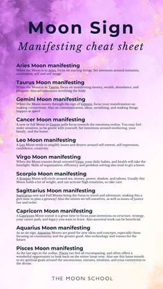 the moon sign is in front of a purple background