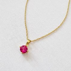 Gold filled hot pink pendant strung on a 14k gold filled rope chain. Length: 18" Chain: 14k gold filled rope chain Chain does not turn, tarnish, or rust Pendant: 18mm with bail Handmade with the highest standards & quality materials. Includes 100% organic cotton jewelry pouch This item is made to order and shipped with love from our studio located in West Chester, PA. *Click here to learn more about gold filled jewelry Pink Gold Plated Round Necklace, Rose Gold Jewelry With Rope Chain For Gift, Pink Round Pendant Gold Plated Jewelry, Rose Gold Rope Chain Necklace Gift, Pink Gold-plated Round Pendant Jewelry, Pink Gold Plated Round Pendant Jewelry, Pink Cable Chain Jewelry Gift, Pink Cable Chain Necklace Gift, Pink Cable Chain Necklace For Gift