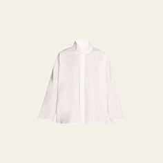 Eskandar Chinese imperial shirt with Chinese collar Long sleeves; approx. 13.7"L Hidden button closure Mid plus length  Cotton Unlined Dry clean, machine wash warm Made in Poland Chinese Collar, Clean Machine, Womens Clothing Tops, Poland, Tops Designs, Dry Clean, Long Sleeves, Luxury Fashion, Collar