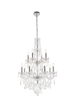 Elegant Lighting - V7890D28C/RC - 12 Light Chandelier - Giselle - Chrome Cinderella Dancing, Palace Ballroom, Old World Elegance, Crystal Centerpieces, Candle Cover, Chrome Chandeliers, Wall Art Wallpaper, Crystal Candle, Large Chandeliers