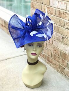 "✿*. About Shipping.*✿ All the hats will be shipped out from Rockville, MD 20854 via UPS GROUND (1-5 business days) or USPS Priority mail (2-4 business days) if their shipping fee is much the same. The overnight and other shipping service are also available. Please contact me first if you want it, I will check the price and delivery time for you. Pick up is available! If you are very urgent, please order your hats early and save money! Key Features: 100% 3 Layers Sinamay base with Two layers Sin Blue Fascinator For Church And Kentucky Derby, Fitted Blue Fascinator For Garden Party, Royal Blue Mini Hats For Kentucky Derby Wedding, Blue Curved Brim Headpiece For Kentucky Derby, Blue Mini Hats For Kentucky Derby Church Event, Blue Mini Hats For Kentucky Derby And Church, Royal Blue Mini Hats For Wedding At Kentucky Derby, Elegant Blue Headpiece For Kentucky Derby, Elegant Blue Fascinator For Garden Party