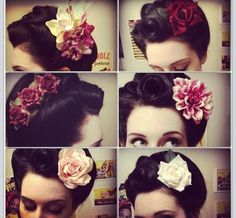 Pretty Pinup Hair Long, Pinup Updo, Pin Curl, Pinup Hair, Rockabilly Hair, Retro Hair, Pin Curls, Pin Up Hair, Retro Waves