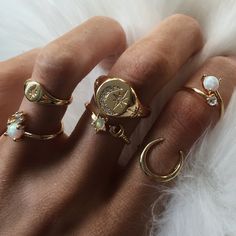 Travel to the moon with this Stackable Crescent Shaped Ring. Gold Plated Crescent shape Hands With Rings, Moon Beauty, Feminine Symbols, Crescent Ring, Dainty Engagement Rings, Star And Moon, Engraved Ring, Evil Eye Ring, Moon Ring