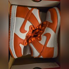 Orange 12c Jordans Never Worn Hightop Nike, Nike Dunks High, Nike High, Poshmark Shoes, Nike Sneakers Women, Nike Dunk High, Dunk High, Red Nike, Nike Sb Dunks