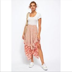 Self: 100% Poly Lining: 100% Viscose Partially Lined Hidden Side Zipper Closure Asymmetric Hem Skirt Measures Approx 33" In Length Imported Revolve Style No. Free-Wq204 Manufacturer Style No. Ob1064156 Summer Rayon Skirt With Ruffles, Summer Ruffle Skirt In Rayon, Summer Ruffled Rayon Skirt, Summer Ruffled Skirt Made Of Rayon, Spring Rayon Maxi Skirt With Ruffles, Spring Ruffle Rayon Maxi Skirt, Spring Ruffled Rayon Maxi Skirt, Spring Ruffled Rayon Skirt, Spring Asymmetrical Hem Maxi Skirt With Ruffles