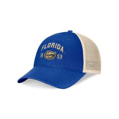 Shade your head on a sunny day and boldly showcase your love for the Florida Gators by grabbing this Heritage Waylon trucker hat from Top of the World. It features a distinct Florida Gators graphic embroidered across the front panels and mesh mid and rear panels that help you make the most of a pleasant breeze. The snap closure ensures that your perfect fit is never more than a snap or two away when you reach for it.Shade your head on a sunny day and boldly showcase your love for the Florida Gat Florida Gators, Top Of The World, Adjustable Hat, Sunny Days, Sunnies, Trucker Hat, Perfect Fit, Florida, Mens Tops