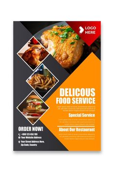 a flyer for a food service