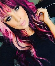 Red Ombre Hair, All Things Pink, Hair Color Underneath, Bold Hair Color, Creative Hair Color, Hair Color Streaks, Rockabilly Hair, Hair And Makeup Tips, Hair Streaks