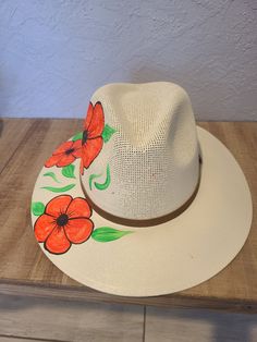 Hand painted hats made in Mexico 🇲🇽 Casual Hand Painted White Hat, Casual White Hand Painted Hats, Casual Hand Painted Hat, Casual Hand Painted Hat, One Size Fits Most, Artistic White Hand Painted Hats, Artistic Hand Painted Brimmed Panama Hat, Artistic Hand Painted Panama Hat With Curved Brim, Casual Hand Painted Hat With Short Brim, Artsy White Summer Hat