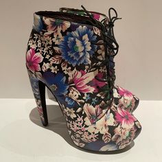 Aldo Agreda Floral Booties Size 6.5. New Condition. These Are Truly Unique And Gorgeous! Heel Height Is 5 Inches. Spring Platform Heeled Boots With Closed Toe, Spring Closed Toe Platform Heeled Boots, Multicolor Floral Print Heels With Round Toe, Chic Floral Print Heels With Round Toe, Multicolor Ankle-high Heels, Spring Platform Ankle Boot Heels, Trendy Multicolor Ankle Boot Heels, Red Floral Print Heels With Round Toe, Multicolor Platform Lace-up Heels