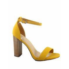 This style runs a little large, Please order half size smaller for better fit Open Toe Chunky Heel Buckle Heel High 4 Inch with 0.25 Inch Platform Size: 8.5.  Color: Yellow.  Gender: female.  Age Group: adult. Yellow High Heels, Trendy High Heels, Yellow Heels, High Heels Sandals, Chunky High Heels, Buckled Heels, Heels Sandals, Peep Toe Heels, Chunky Heel