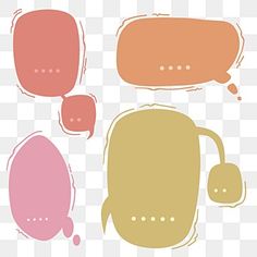 three speech bubbles on a transparent background