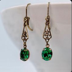 Art Deco Drop Earrings, Dark Green European Crystal, Regency Earrings, Emerald, Edwardian Earrings, Antique Bronze Connector, Handmade UK - Etsy France Regency Earrings, Edwardian Earrings, Dark Green Crystal, Art Deco Drop Earrings, Earrings Emerald, Making Glass, Handmade Uk, Earrings Antique, Green Crystal