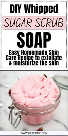 #DIYskincare #homemadeskincare #naturalskincare #exfoliating #moisturizing #sugarscrub #bodyscrub #skincareroutine #selfcare #wellness #beauty #recipe  Transform your skin with this easy homemade whipped sugar scrub soap! 🧼✨ Gently exfoliate dead skin cells and deeply moisturize with natural ingredients. Perfect for all skin types. Get the recipe now! 🔗  #DIYbeauty #skincaretips #healthyskin #glowingskin #pamperyourself #naturalbeauty #ecofriendly #sustainablebeauty #crueltyfree Diy Whipped Sugar Scrub, Homemade Sugar Scrub, Diy Facials, Whipped Sugar Scrub, Face Scrubs, Natural Body Scrub, Body Scrub Recipe