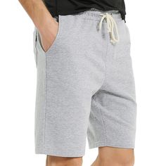 PRICES MAY VARY. 60% cotton,40%polyester Imported Drawstring closure Machine Wash ▶ Knit Terry Shorts: Lightweight cotton french terry shorts,soft and breathable. (PS: Heather Grey/Charcoal-60%cotton 40%polyester) ▶ Basic Style: Elastic waist shorts with adjustable drawstring.Flat front with fake fly and 3 pockets for holding stuffs easily. 9" inseam above the knee length. Easy-wear and comfy. ▶ Versatile Use: Men’s comfy sweat shorts suits for jogging,gym,training or other low-intensity physica Cotton Drawstring Athletic Shorts For Loungewear, Cotton Athletic Shorts With Drawstring For Loungewear, Casual Short Sweatpants For Leisure, Comfortable Gray Leisure Shorts, Leisure Cotton Athletic Shorts With Pockets, Cotton Athletic Shorts With Pockets For Leisure, Cotton Athletic Shorts With Comfort Waistband For Leisure, Comfortable Gray Athletic Shorts With Relaxed Fit, Gray Cotton Sweatpants For Summer