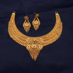 Rajasthani Gold Jewellery Necklaces, Necklace Haram Set Gold, Gold Sets Jewelry Indian Design Simple, Pure Gold Necklace Indian, Necklace Designs Gold Indian, Gold Necklace Set Indian, Indian Gold Necklace Designs, Handmade Gold Necklace, 22k Gold Necklace