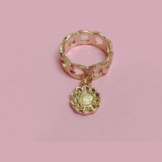 Charm ring Charm Ring, Charm Rings, The Minimalist, Touch Of Class, Cuban Chain, Dangle Charms, Finger Ring, Gold Charm, Couture Fashion