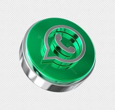 a green metal button with the letter q on it