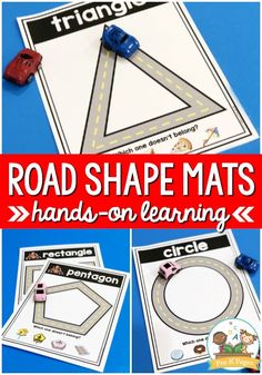 road shape mats for hands - on learning with pictures and words to help students learn how to use them