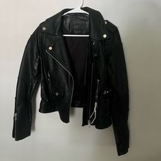 Leather Jacket Size: Xs Never Worn Blank Nyc Leather Jacket, Blank Nyc, Black Leather Jacket, Coats Jackets Women, Coats For Women, Coats Jackets, Black Leather, Zipper, Jackets & Coats