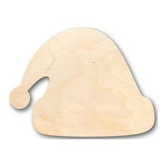 a wooden ornament with a santa hat on it