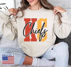 KC Chiefs sweatshirt, KC Chiefs in my heart Hoodie, Kansas City Football T shirt, Gift For Football Fan Tee, KC Football T shirt,C606 🌸TIKKIE PINK TEE🌸 We hope that you will find a beautiful design the one that SUITS YOU BEST! - All designs made by our team. - We use the DTF to sublimanition. - You are able to change or add different patterns an existing designs. Just text us. - We are always here to help you about your order, printing progress, shipping process,  🌸CUSTOMIZE YOUR DESIGN🌸 * S Chiefs Sweatshirt Vinyl, Chiefs Shirts For Women, Sports Tee Shirt Designs, Sport Tshirt Designs Ideas, Kc Chiefs Shirts, Pep Squad, Chiefs Sweatshirt, Vinyl Sayings, Kc Football