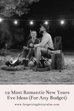 a man and woman sitting next to each other on top of a chair in the sand