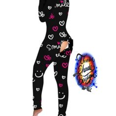 These Comfy Cozy V-Neck Butt Flap Onesies Are Perfect For Those Cold Winter Nights. Made Of Cotton/Spandex Material There Breathable, Sustainable, And Quick To Dry. Black Stretch V-neck Sleepwear, Black V-neck Stretch Sleepwear, Trendy Stretch Sleepwear For Pajama Party, Trendy Black Sleepwear For Loungewear, Trendy Black Sleepwear For Lounging, Winter Nights, Winter Night, Comfy Cozy, Cold Winter