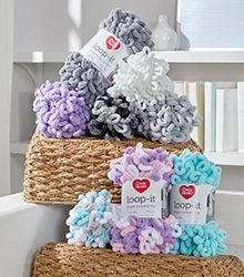 three baskets filled with different types of scrubs