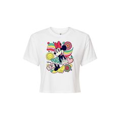 She will love showing off her style with this Disney's Minnie Mouse Juniors' Collage Cropped Tee. © Disney FEATURES Short sleeves CrewneckFABRIC & CARE Cotton Machine wash Imported Size: Medium. Color: White. Gender: female. Age Group: kids. Spring Minnie Mouse Cotton T-shirt, Playful Cotton T-shirt With Minnie Mouse, Cheap Women's Minnie Mouse T-shirt, Cotton Minnie Mouse T-shirt With Short Sleeves, Disney Minnie Mouse Short Sleeve T-shirt, High Neck Tank Top, High Neck Tank, Raglan Tee, Cropped Tee