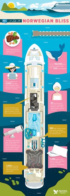 an info poster showing the different types of ships in the ocean and on land, with information