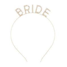 Ella Celebration Bride Rhinestone Headband - Gold PRODUCT DIMENSIONS: Our Bride Fashion Head Band is a one size fits all head band with 1" (Inch) Tall Lettering that is .6" (Inch) Wide. PERFECT WEDDING MEMORY KEEPSAKE: Our Bride Fashion Head Band can either be worn or displayed at any pre-wedding party, shower, or a Bachelorette party. Take the memories of the wonderful wedding day events with you and your wedding party no matter where you go. THOUGHTFUL GIFT IDEA: Our Bride fashion head band wi Bachelorette Party Headband, Classy Hen Party, Bachelorette Party Sash, Bride Head, Bridesmaid Headband, Hen Party Accessories, Pre Wedding Party, Bride Tiara, Bride Headband