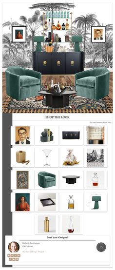 an image of a website page with furniture and decor items on the bottom right hand corner