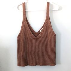 Nwt Brown Open Edit Knit Cropped Tank Size L. Smoke Free Home, More Photos Available Upon Request. Tie Strap Top, Tank Top Layering, Compression Tank Top, Tan Tank Top, Hot Pink Tank, White Crop Tank, Loose Tank Tops, Purple Tank Top, Scarf Top