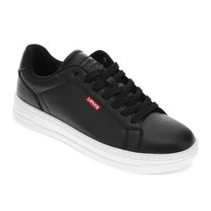 Take a bold step with these Levi's womens sneakers. These lace-up shoes are all about showing the world your fresh style while keeping your feet cool and comfortable. The synthetic leather uppers, extra padding, and ultra-cushioned footbed add long-lasting comfort and breathability so you can go from work to play without missing a beat. The bold rubber outsole is as durable as it is stylish, helping to add traction and support to any day. Whether you’re rocking your favorite pair of jeans or thr Levi's Casual Low-top Sneakers, Levi's Casual Synthetic Sneakers, Levi's Low-top Sneakers With Rubber Sole, Levi's Low-top Sneakers For Streetwear, Levi's White Lace-up Sneakers, Levi's Leather Low-top Sneakers, Levi's Casual Sneakers For Streetwear, Levi's Sporty Sneakers With Rubber Sole, Levi's Synthetic Low-top Sneakers