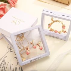 Buying as a gift set saves you over 20%! This set includes: Peach Necklace Peach Bracelet Peach Earrings Pink Gold Plated Bracelet, Pink Gold-plated Bracelet, Rose Gold Jewelry For Anniversary With Gift Box, Yellow Gold Costume Jewelry As Gift, Gold Jewelry Sets With Matching Earrings As Gift, Delicate Valentine's Day Jewelry With Matching Earrings, Rose Gold-plated Jewelry Sets As Gift, Gold Plated Bracelet Jewelry Gift, Gold Plated Jewelry Bracelet For Gifts