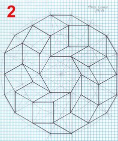 a drawing of a circular object on graph paper with the numbers 2 and 3 in it