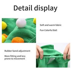 the instructions for how to make an adorable stuffed animal in a green bag with pom - poms