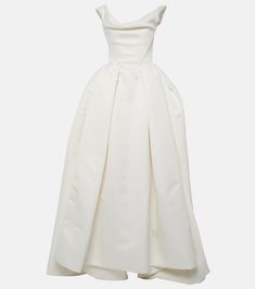 Bridal Nova Bagatelle gown in white - Vivienne Westwood | Mytheresa Vivienne Westwood Nova Bagatelle, Vivienne Westwood Bagatelle, Vintage Vivienne Westwood Bridal, Vivienne Westwood Bridal 2024, Ysl Wedding Dress, Blair Waldorf Wedding Dress, Silk Ball Gown Wedding Dress, Nova Bagatelle, Wedding Dresses Basque Waist