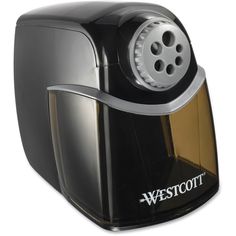 a black and silver toaster with the words westcott on it