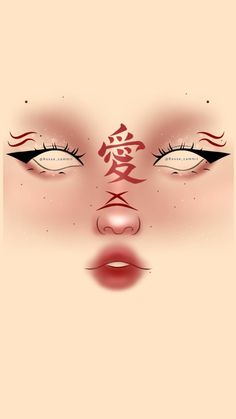 Facial Drawings, Makeup Kawaii, Anime Eye Makeup, Drag Make-up, Anime Cosplay Makeup, Makeup Drawing, Makeup Face Charts, Face Art Makeup