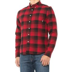 Red Flannel Long Sleeve Top, Classic Red Flannel Tops, Red Long Sleeve Flannel Shirt, Red Cotton Flannel Shirt For Fall, Red Cotton Casual Flannel Shirt, Casual Red Cotton Flannel Shirt, Classic Red Cotton Flannel Shirt, Classic Red Long-sleeved Flannel Shirt, Casual Red Flannel Shirt