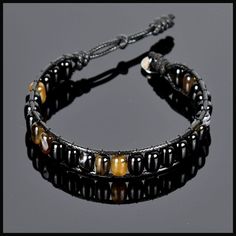 This handmade high grade agate bracelet will perfectly fit with your style. We creat stylish and unique designed bracelets in fashion for you with high quality gemstones. For closure of our high quality bracelet we used button with 2 optional closure buttonhole. It is a perfect gift for you and all your loved one for all special days such as birthday, valentine's day, mother's day, father's day, anniversary etc. Please kindly check your wrist size according to the picture of measurement instruct Adjustable Black Wristband With Gemstone Beads, Modern Beaded Bracelet With Black Beads As Gift, Adjustable Hematite Brown Bracelets, Adjustable Brown Hematite Bracelet, Casual Black Hand Wrapped Bracelets, Casual Black Hand-wrapped Bracelets, Adjustable Hematite Bracelets, Adjustable Brown Hematite Beaded Bracelets, Modern Adjustable Beaded Bracelets With Natural Stones