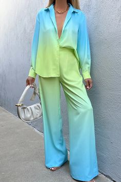 SUELA PANT - AQUA/LIME – us.runawaythelabel.com